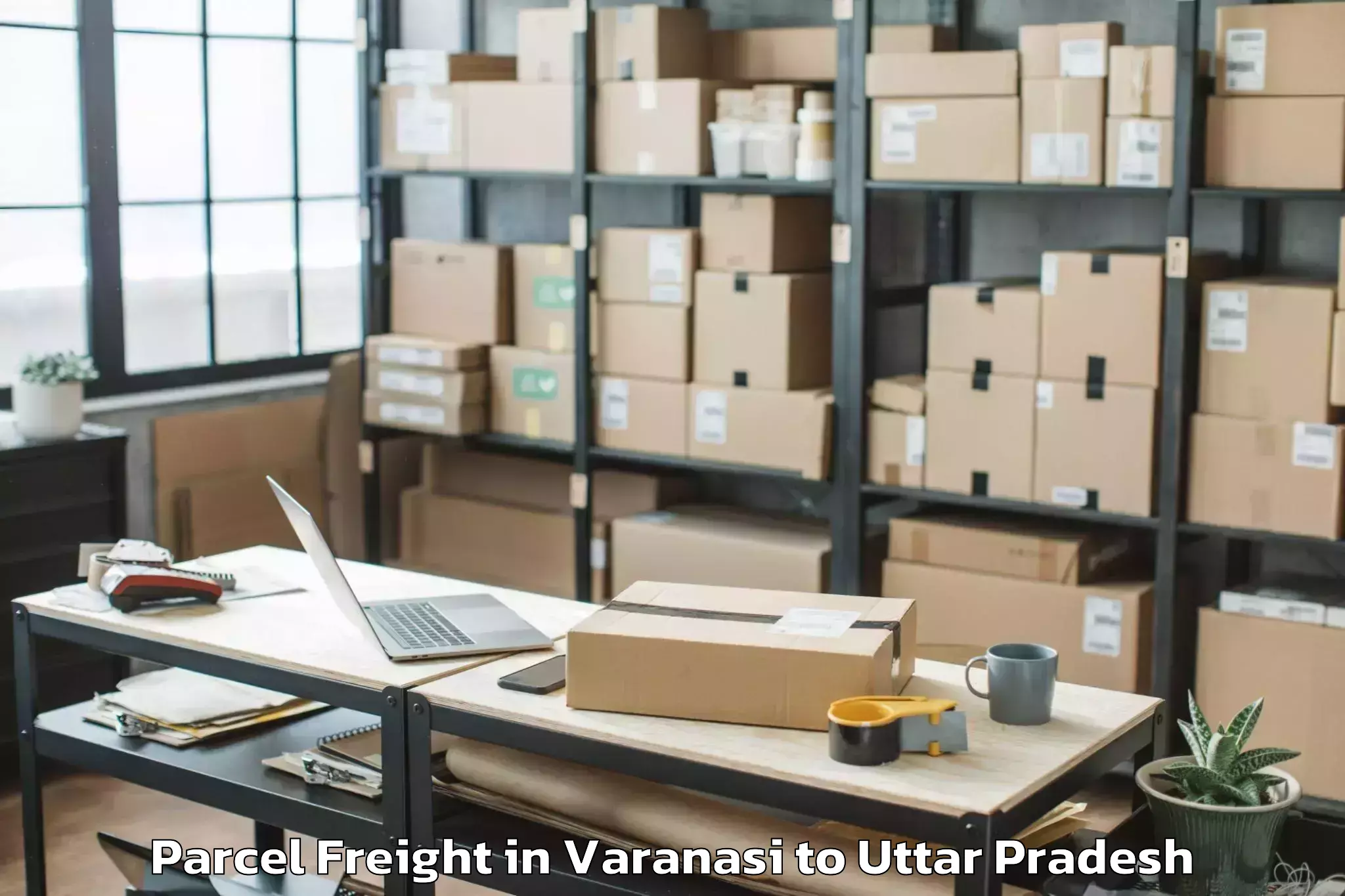 Varanasi to Muskara Parcel Freight Booking